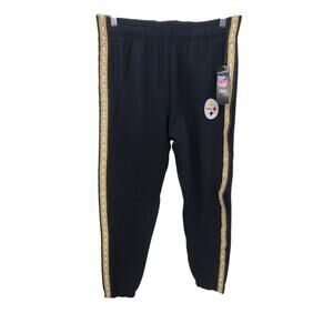 New NWT NFL‎ Team Apparel Pittsburg Steelers Joggers Men's Medium Snap Side